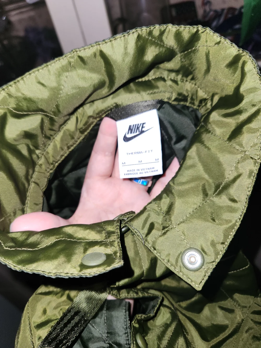Kids Nike Olive Green Quilted Jacket